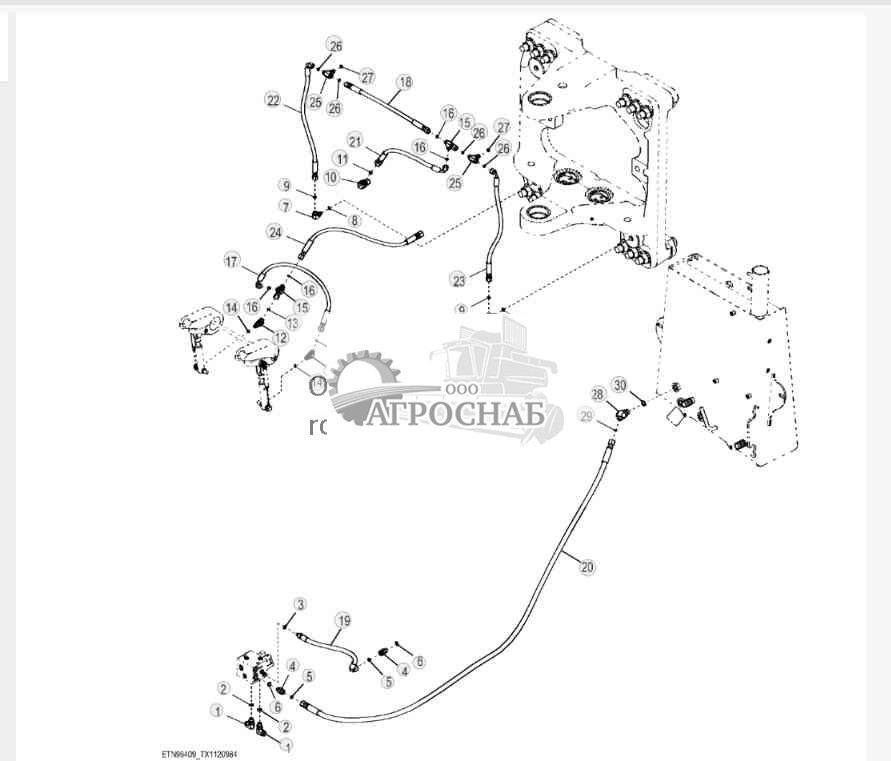 Гидравлическая система блокировки обратной лопаты Slideshift (234970 